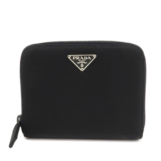 Bi-fold Round zippy Wallet d Leather Nylon Saffiano Handbag