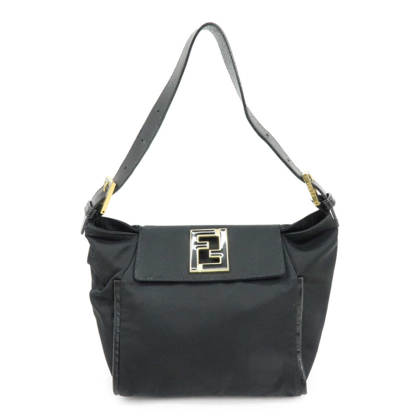 Shoulder Bag Hand Bag Leather Nylon Black