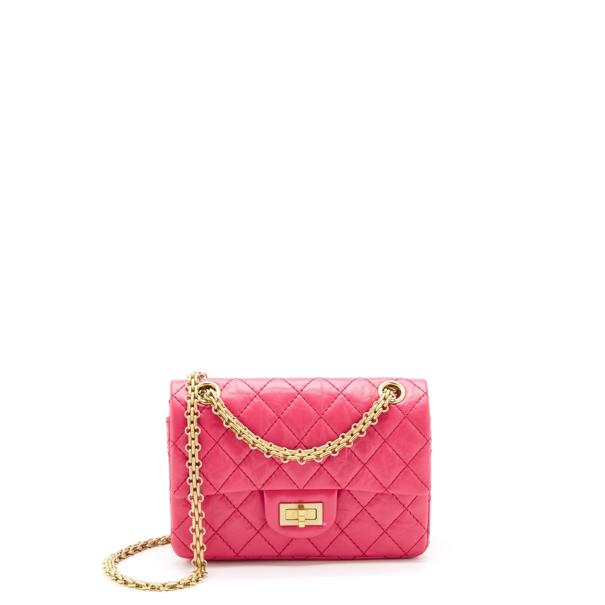 Chanel 2.55 Reissue Flap Aged Calfskin GHW Pink Shoulder Bag