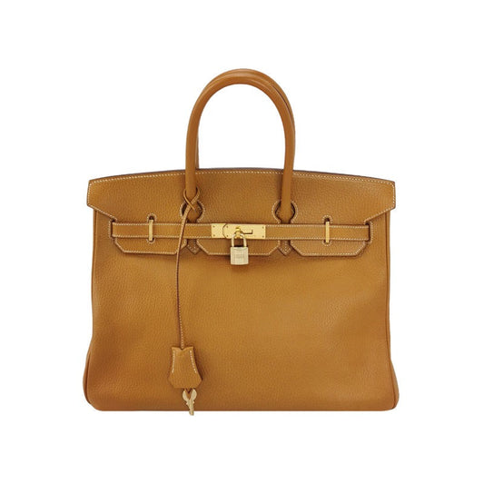 Hermes Birkin Calfskin Hardware Handbag Leather Gold Travel Bag