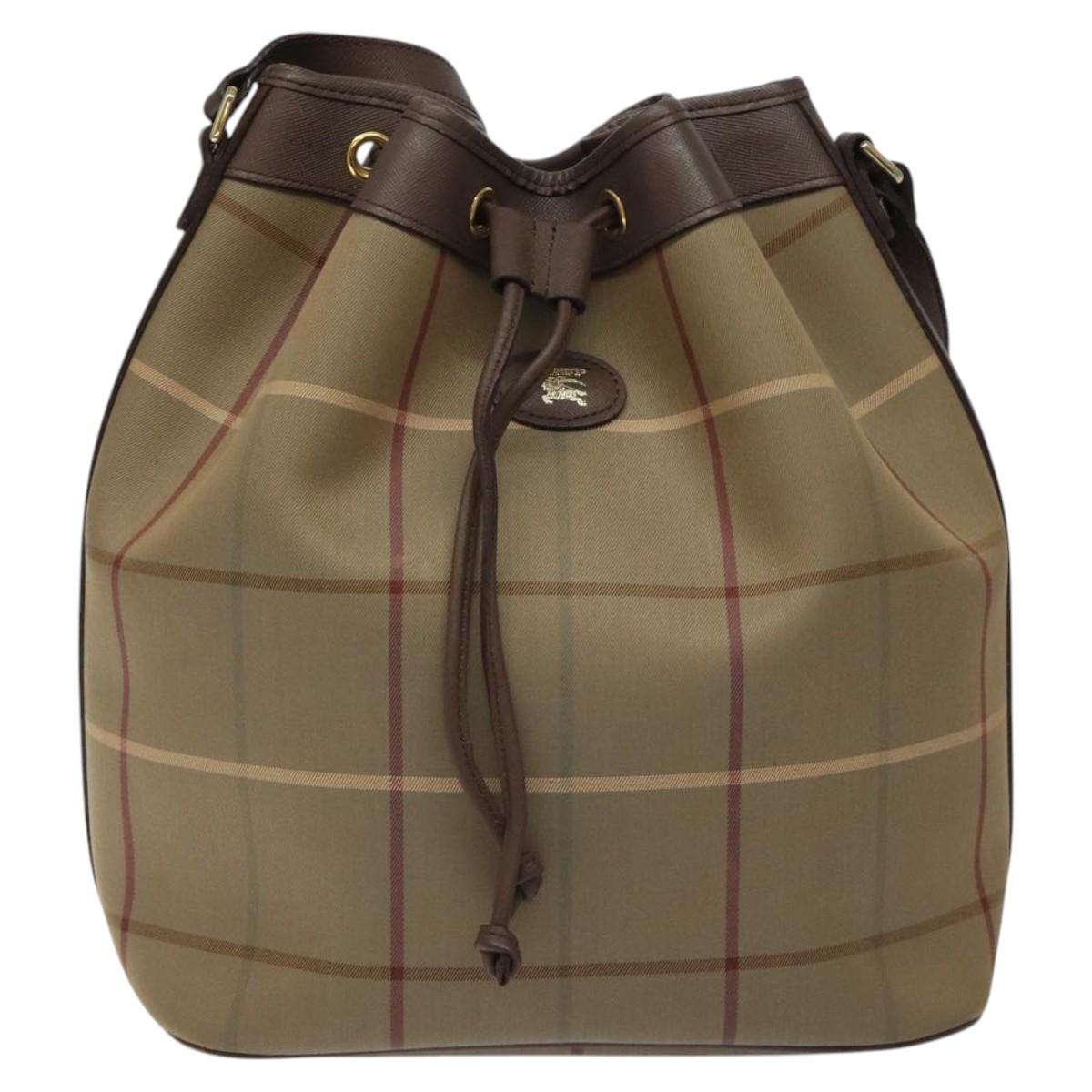 Burberry Nova Check Shoulder Bag Canvas Beige Shoulder Bag 118