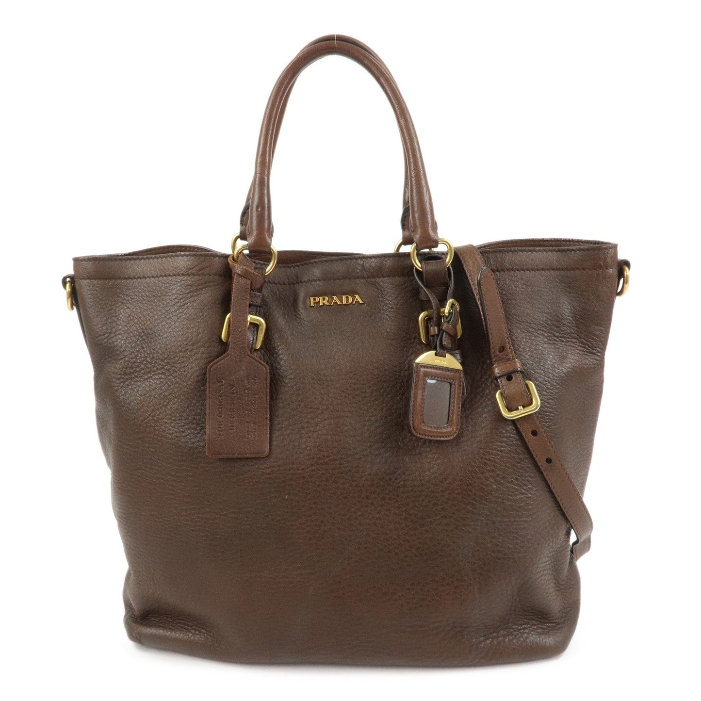 Shoulder Bag 2Way Bag Hand Bag Crosbody Bag Leather Brown