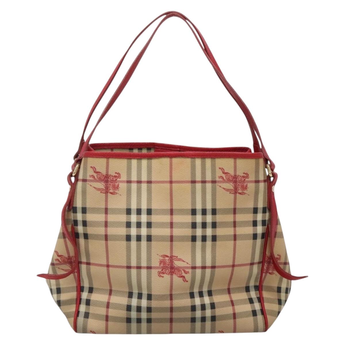 Burberry Haymarket Shoulder Bag Canvas Beige Shoulder Bag 11
