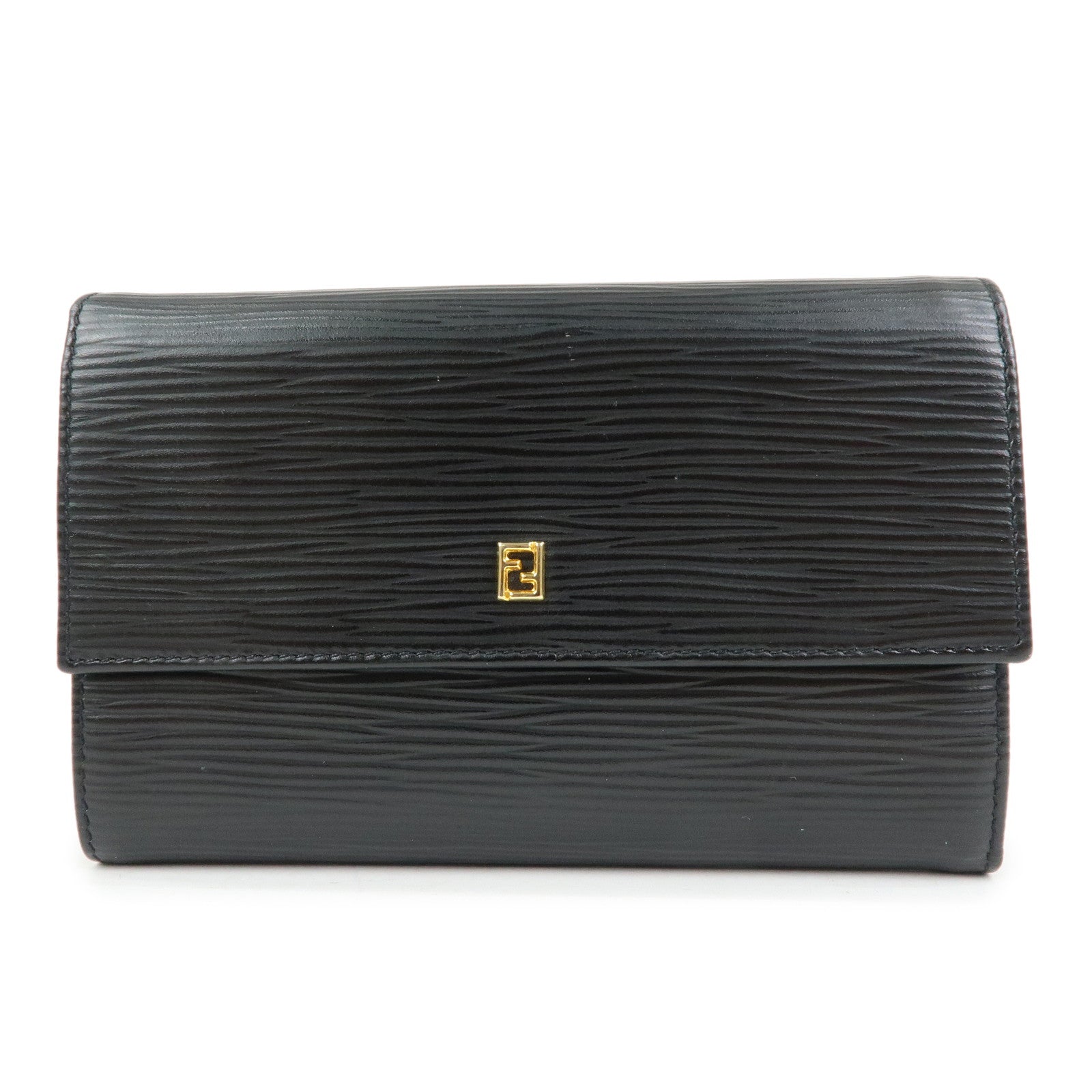 Long Wallet Leather Black Embossed Handbag