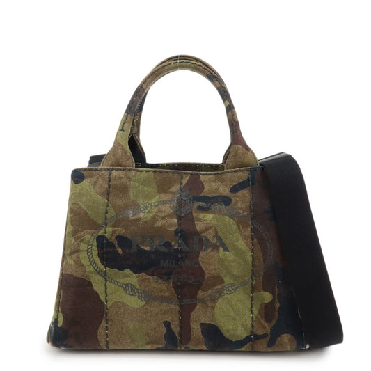 Bag Canapa 2Way Bag Hand Bag Canvas Brown Green Mini Bag