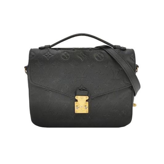 Louis Vuitton Pochette Métis Monogram Empreinte Leather Black Clutch Bag Black 1