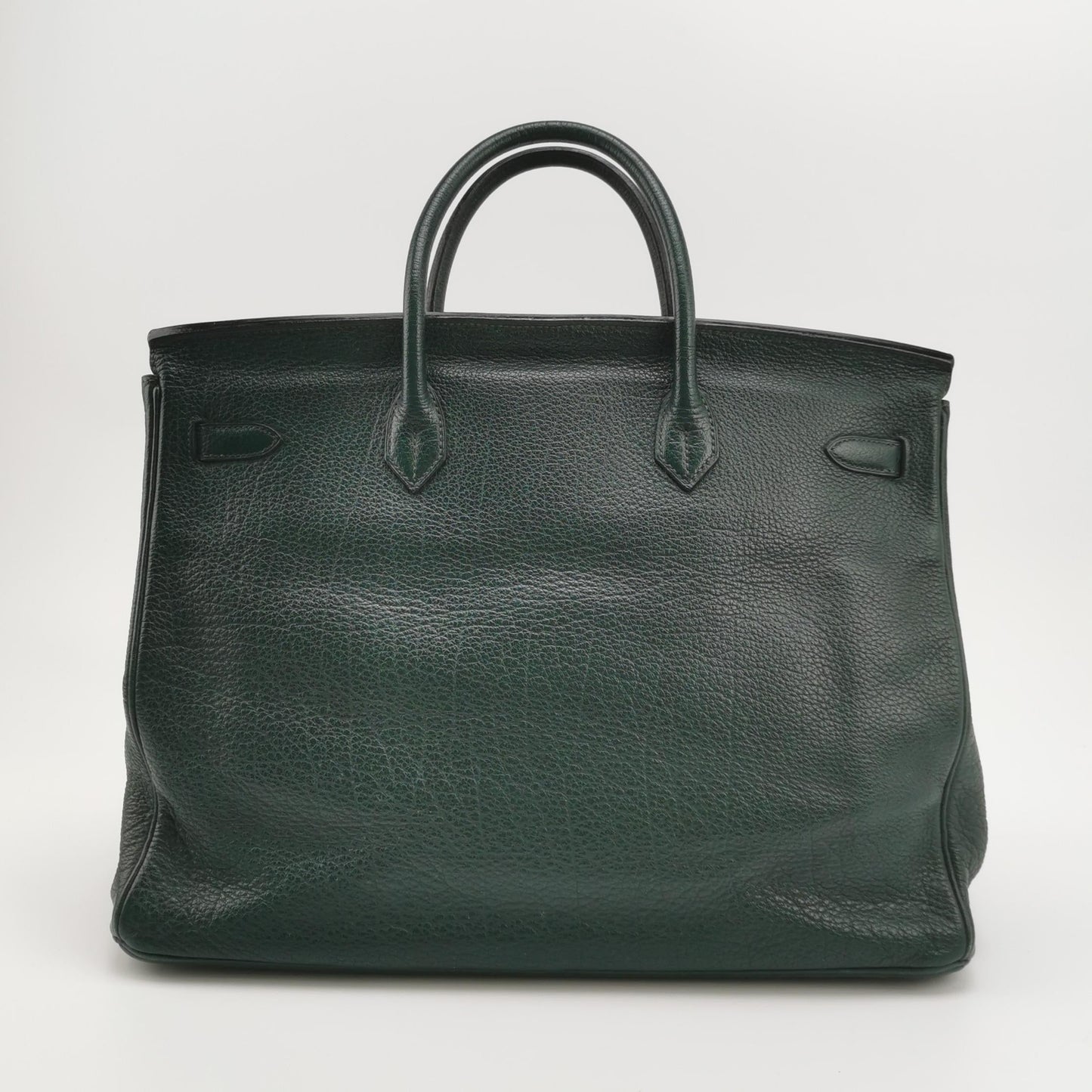 Hermes Birkin Barenia Faubourg Q Vert Amclais Dark Green Gold Travel Bag