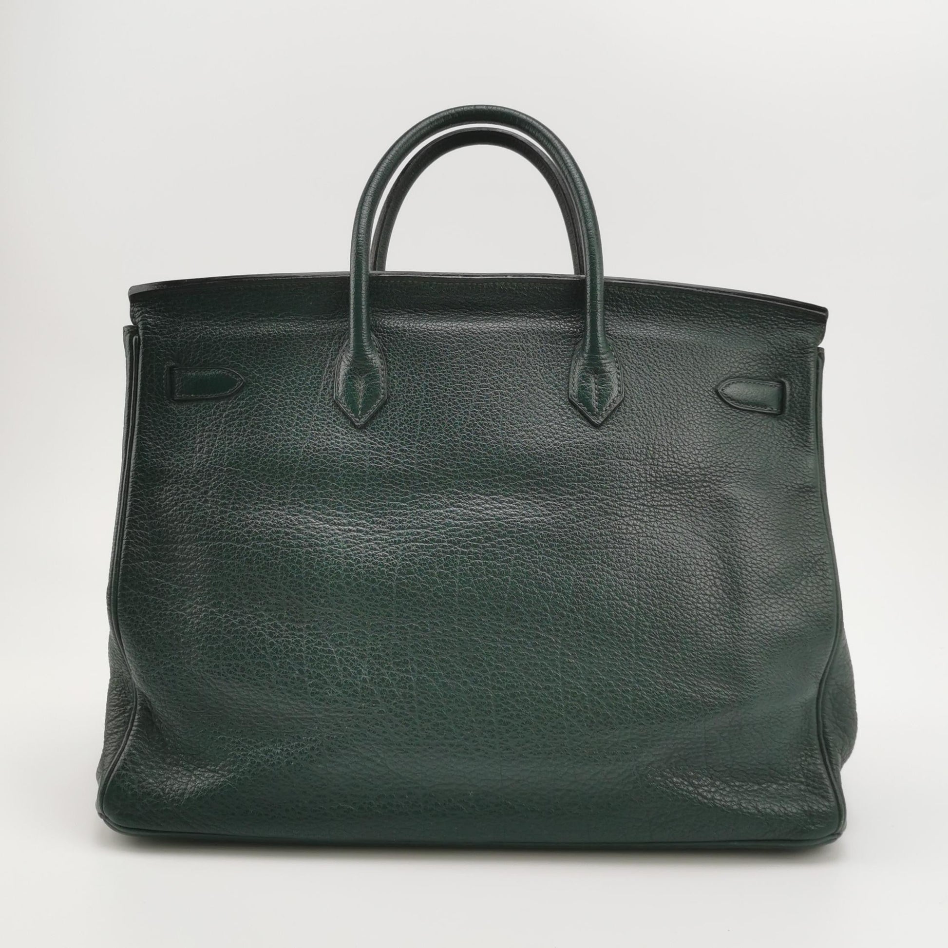 Hermes Birkin Barenia Faubourg Q Vert Amclais Dark Green Gold Travel Bag