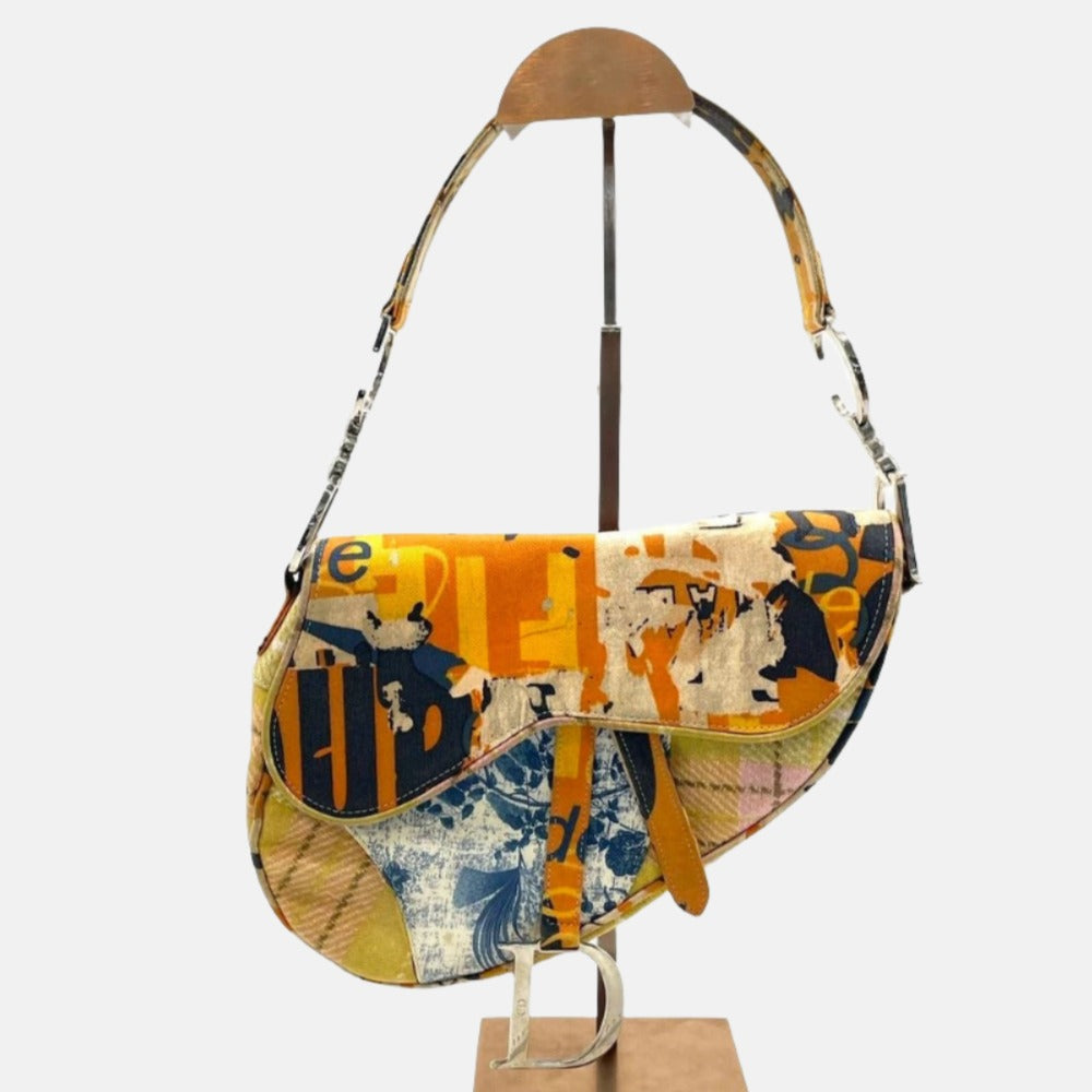 Dior Saddle John Galliano Multicolor Patchwork Shoulder Bag