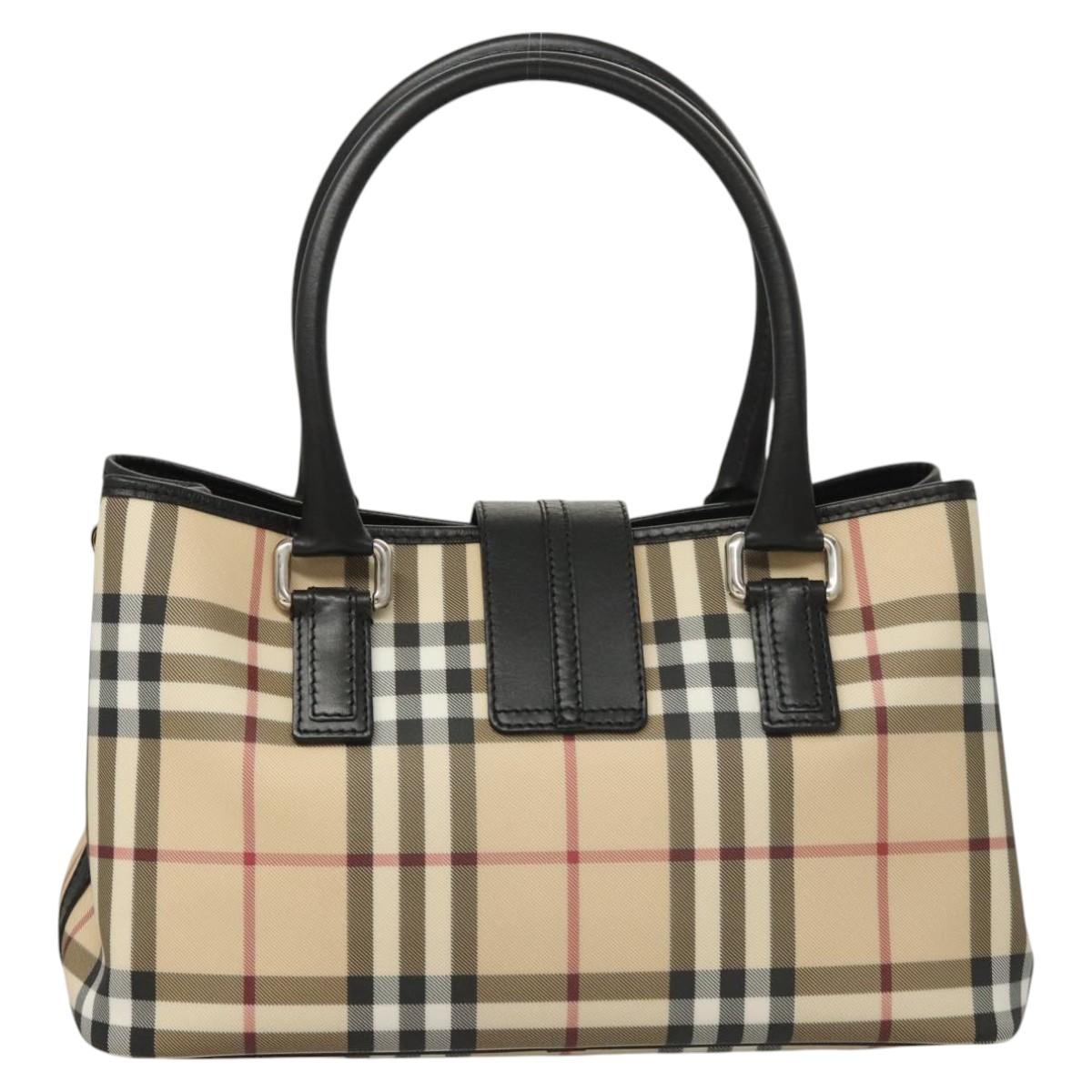 Burberry Nova Check Tote Bag Canvas Beige Tote Bag 34