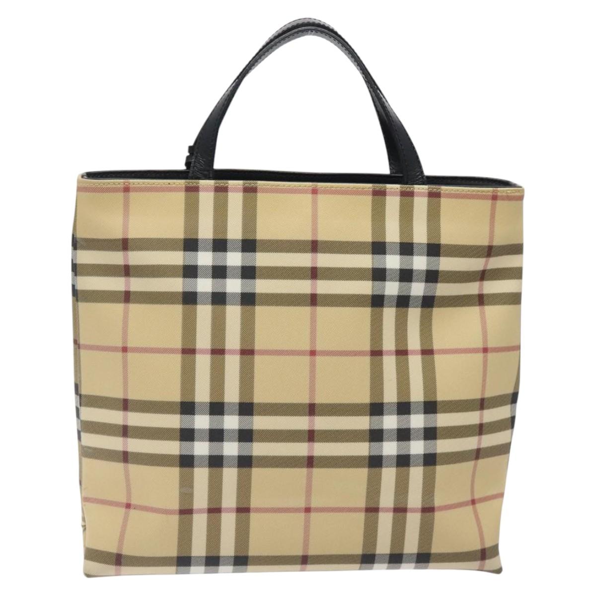 Burberry Nova Check Tote Bag Canvas Beige Tote Bag 129