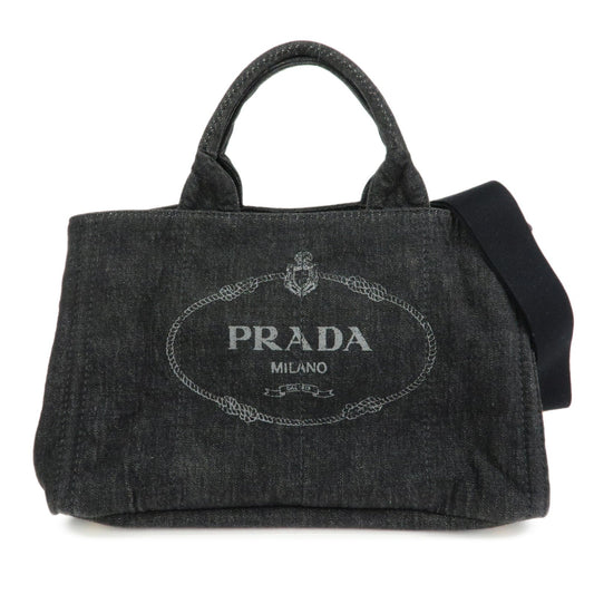 Tote Bag Triangle Canapa 2Way Tote Hand Bag Canvas Black Logo