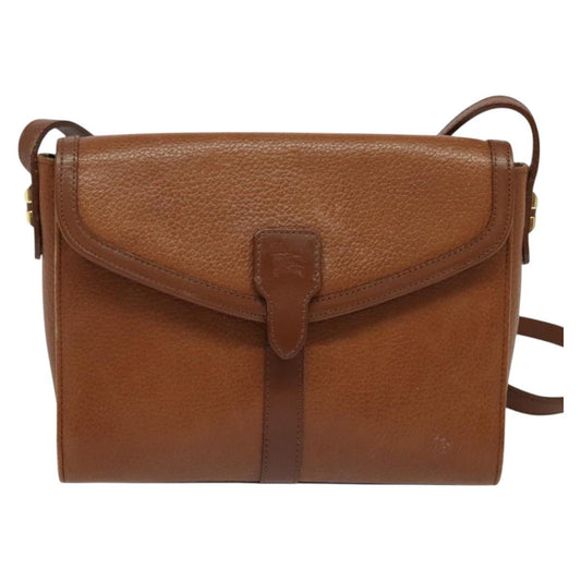 Burberry Nova Check Shoulder Bag Leather Brown Gold