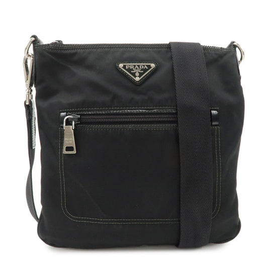 Shoulder Bag Triangle d Leather Patent Nylon