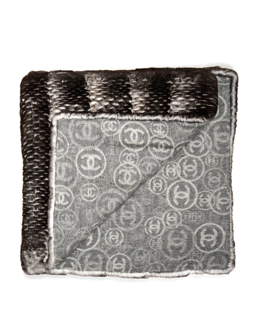 Chanel 78.5" Orylag Rabbit Fur & Cashmere Stole/Throw Apparel