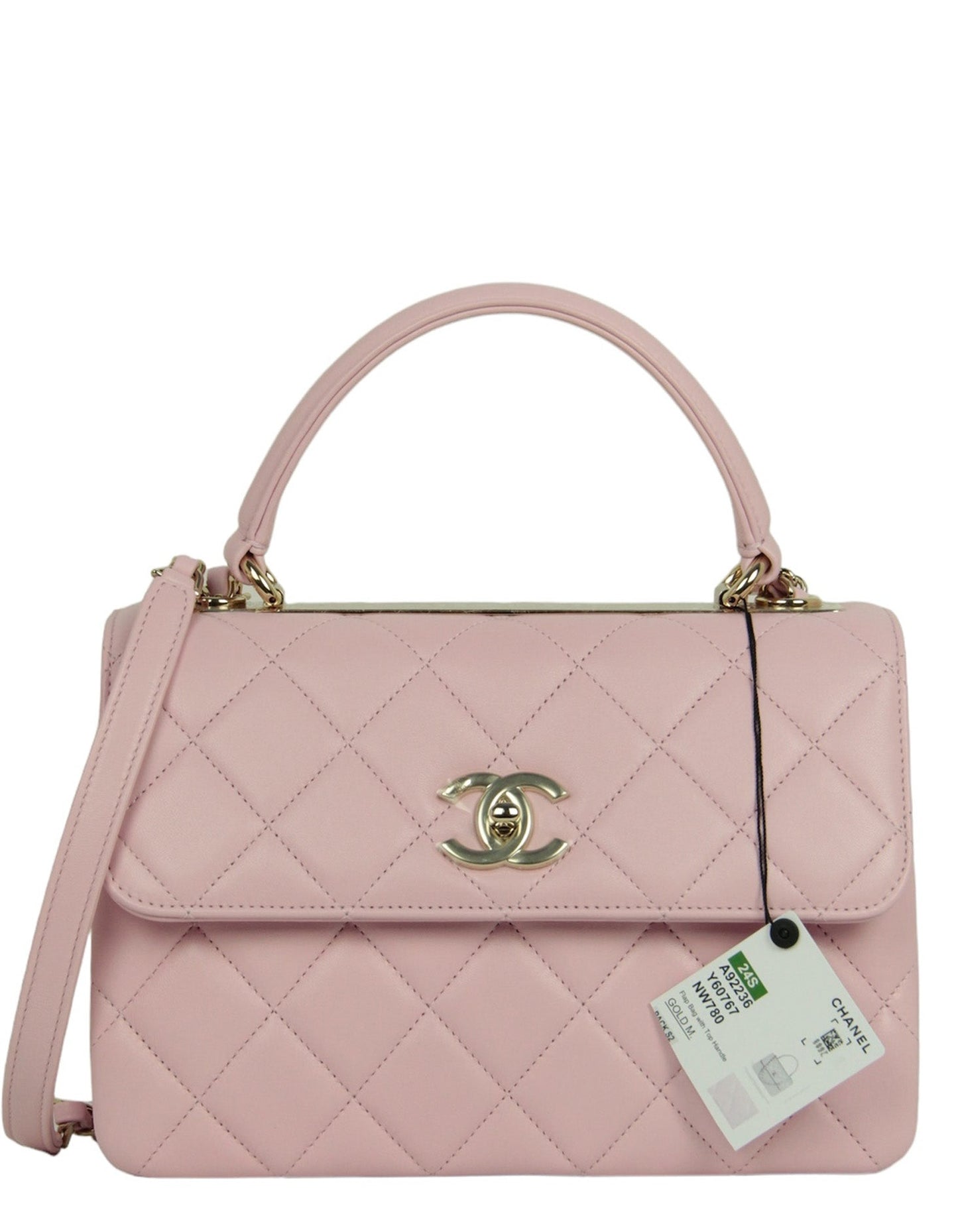 Chanel NWT 2024 Pink Lambskin Quilted Trendy CC Bag