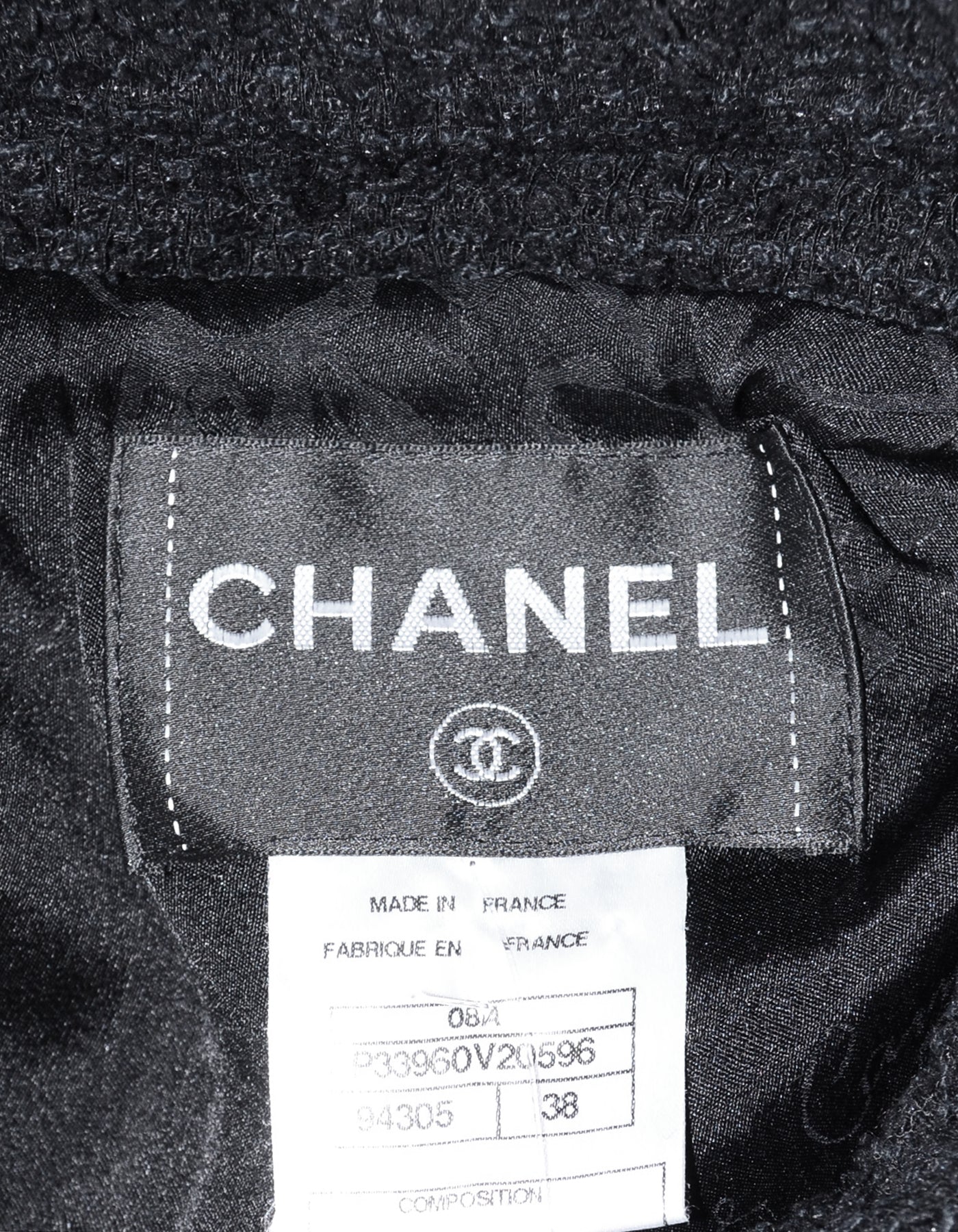 Chanel Black Wool Boucle Vest w/ Fringe sz 38 Accessory