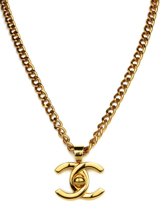 Chanel ' Goldtone CC Twistlock 22" Necklace