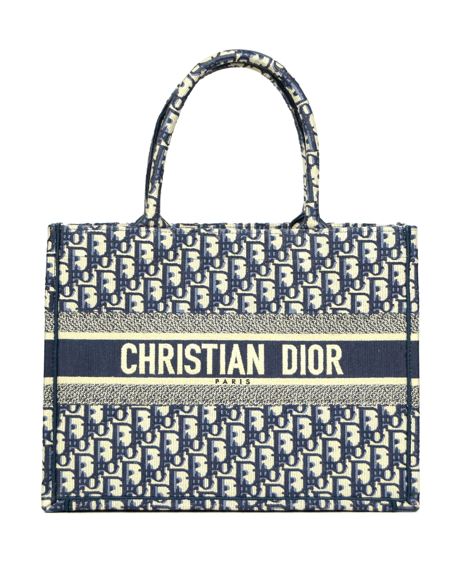 Dior Handbag Christian Oblique Book Tote Bag Canvas Monogram Beige