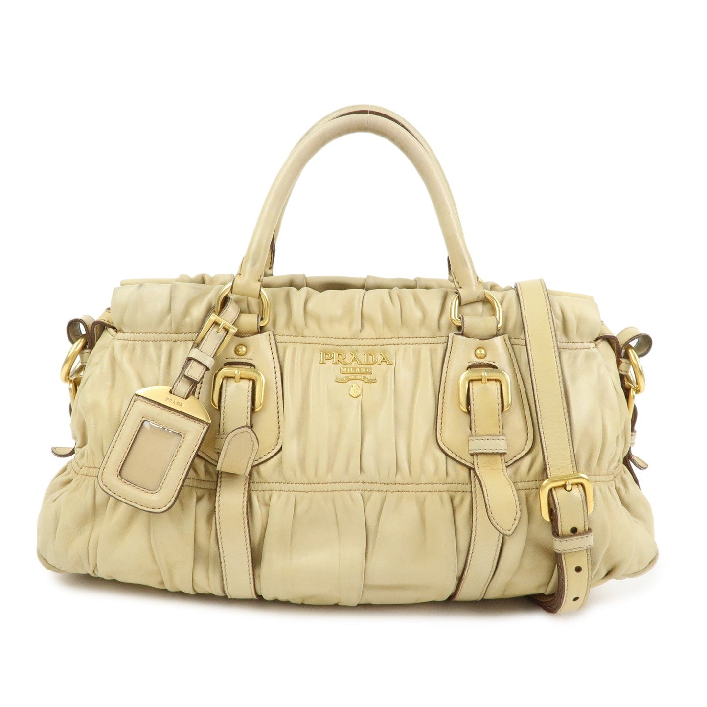 Shoulder Bag Nappa 2Way Bag Hand Bag Camel Leather