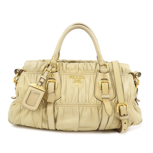 Shoulder Bag Nappa 2Way Bag Hand Bag Camel Leather