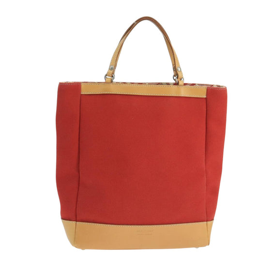 Burberry Label Tote Bag Canvas Blue Red