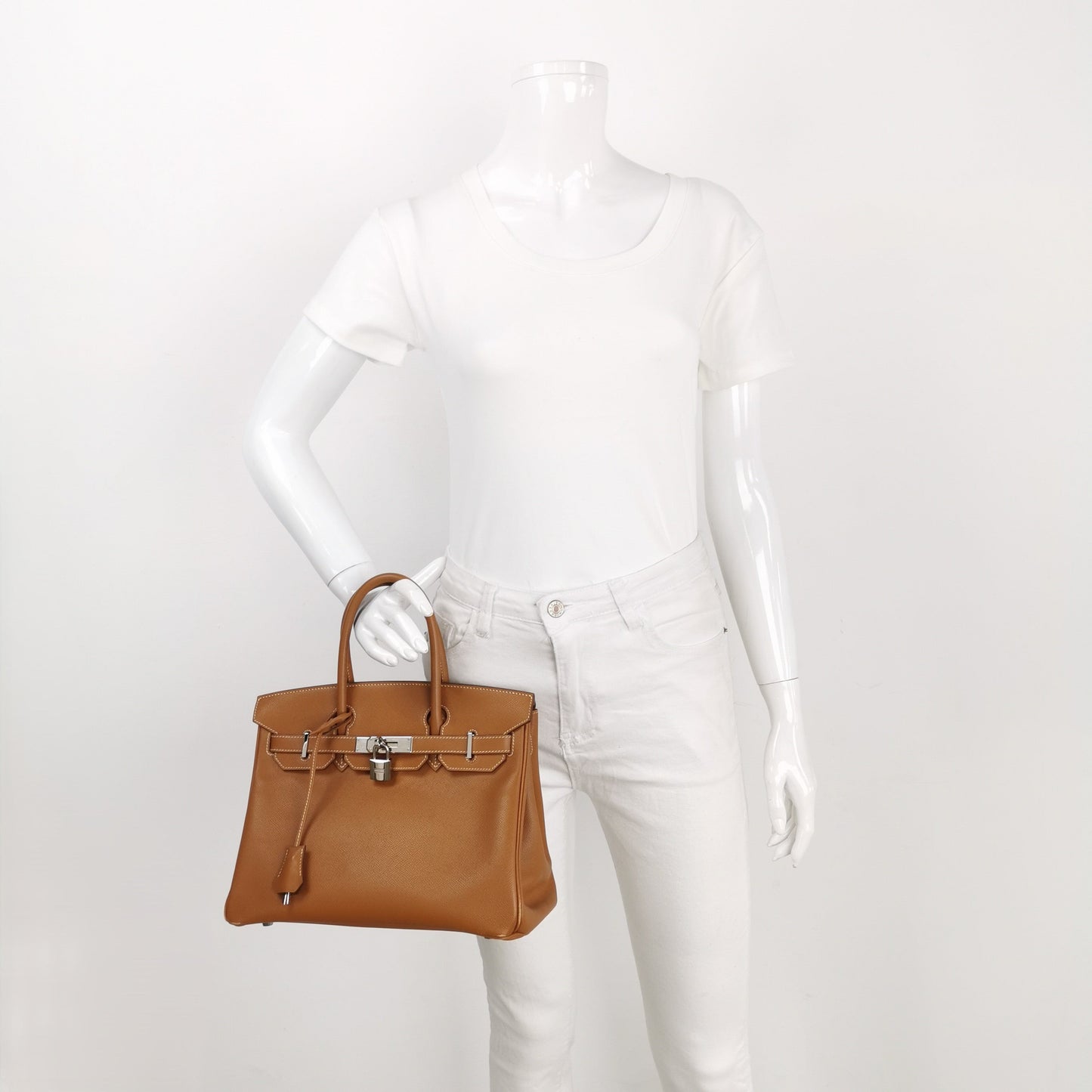 Hermes Birkin Epsom Hardware Handbag Leather Gold Travel Bag