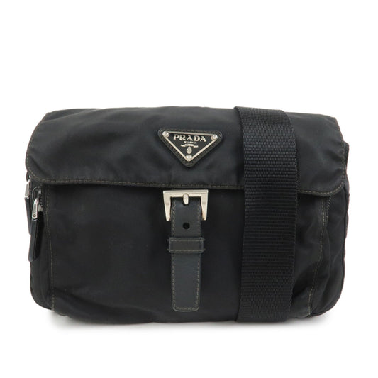 Crossbody Bag Shoulder Bag Leather Nylon Black Shoulder Bag Black