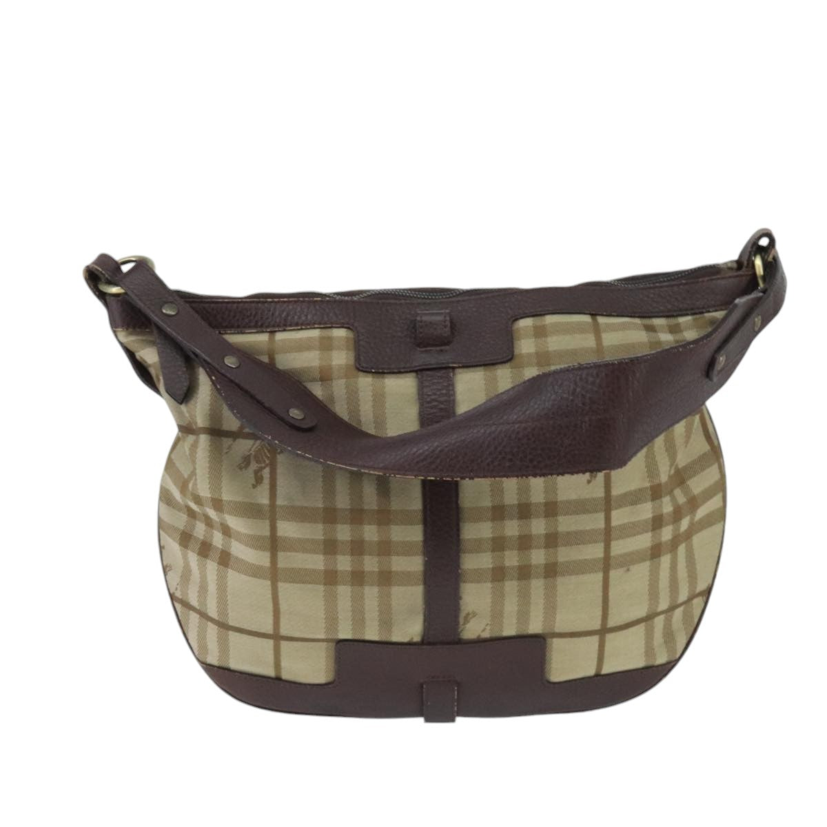 Burberry Nova Check Shoulder Bag Canvas Beige Shoulder Bag 105