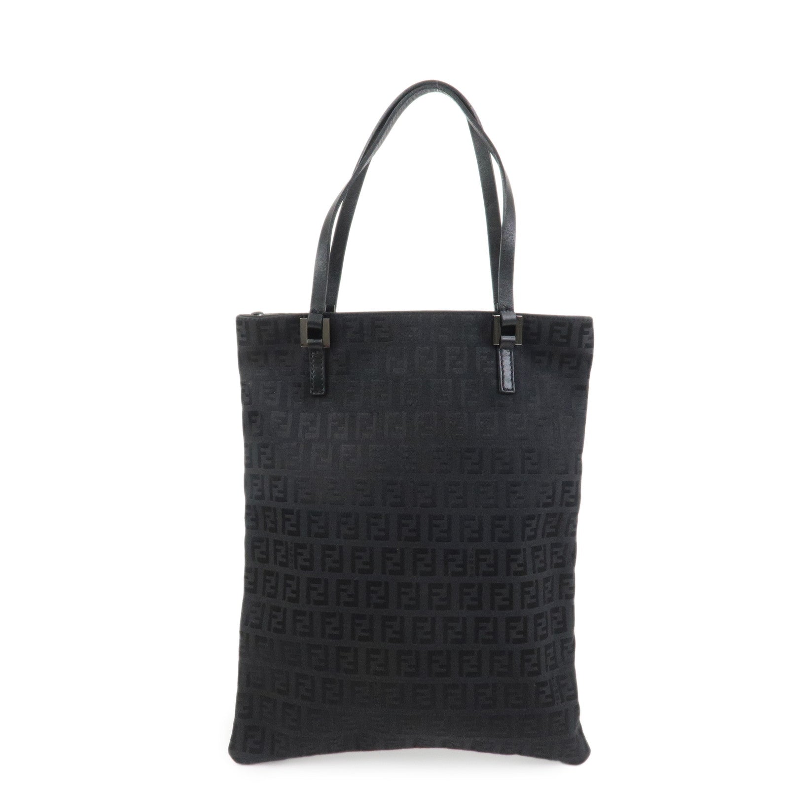 Tote Bag Zucchino Hand Bag Leather Canvas Black