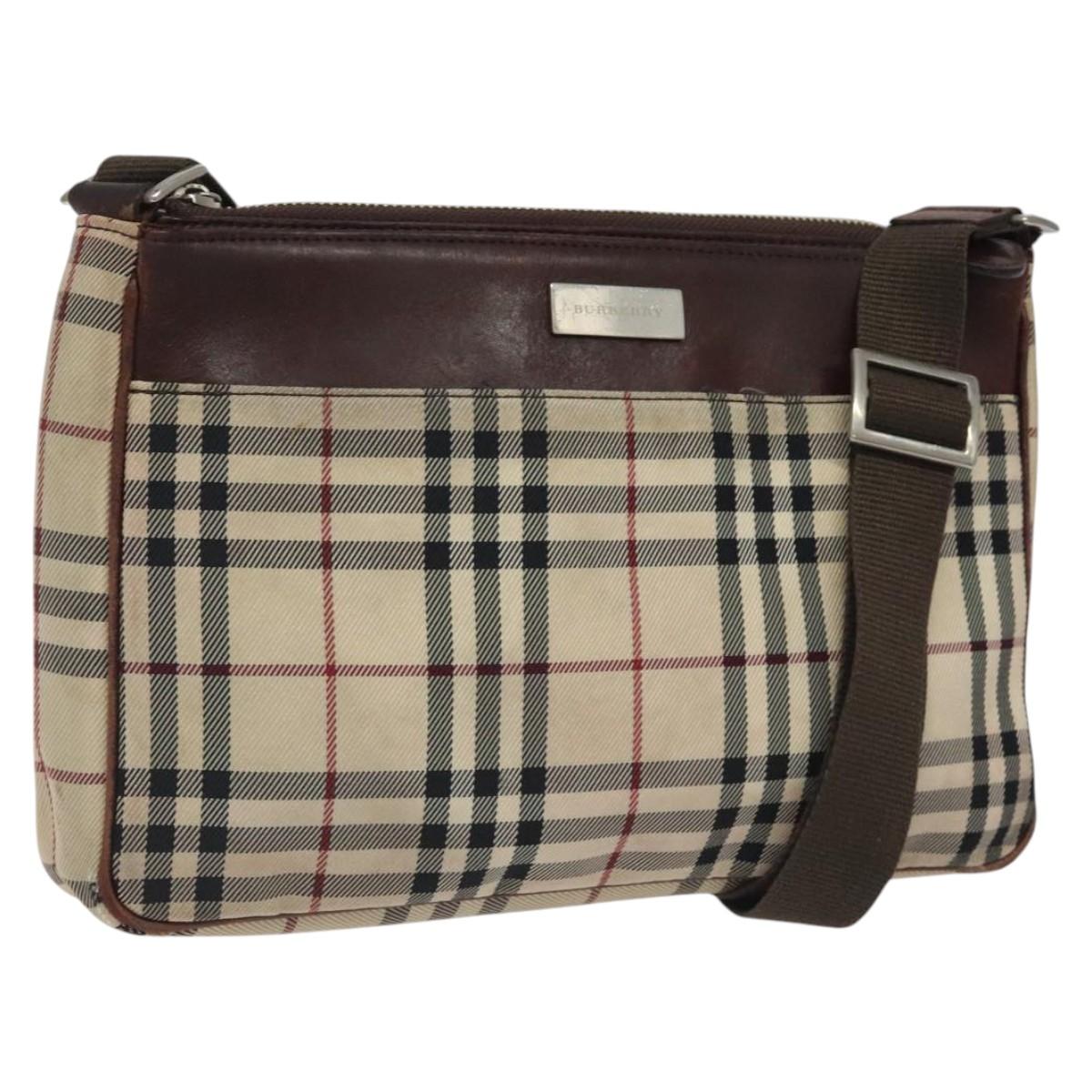 Burberry Nova Check Synthetic Shoulder Bag Beige Shoulder Bag 4