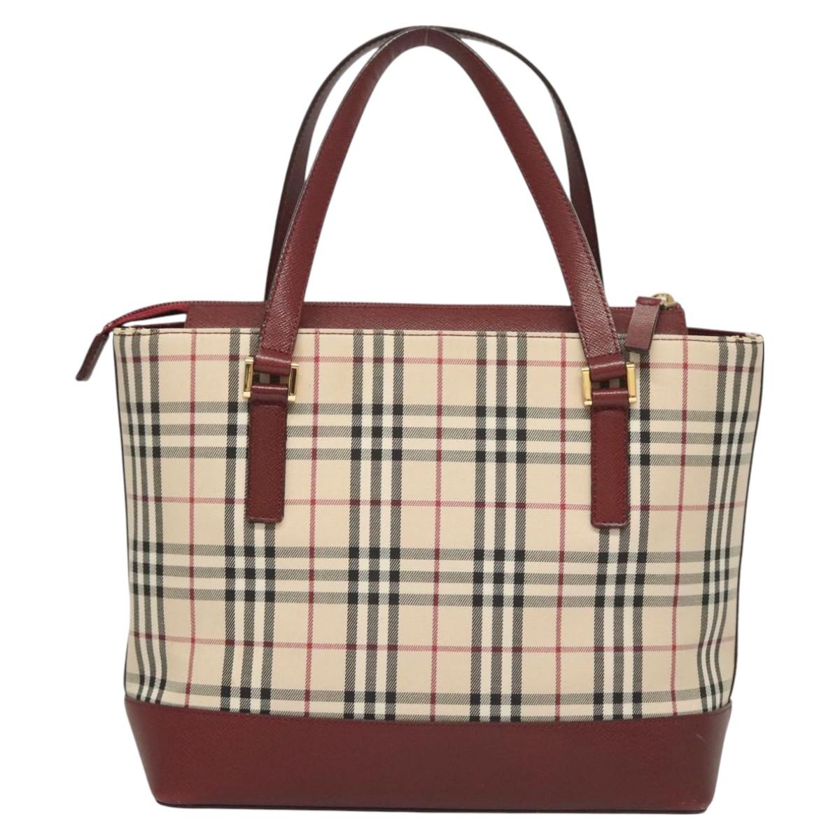 Burberry Nova Check Tote Bag Canvas Beige Tote Bag 106