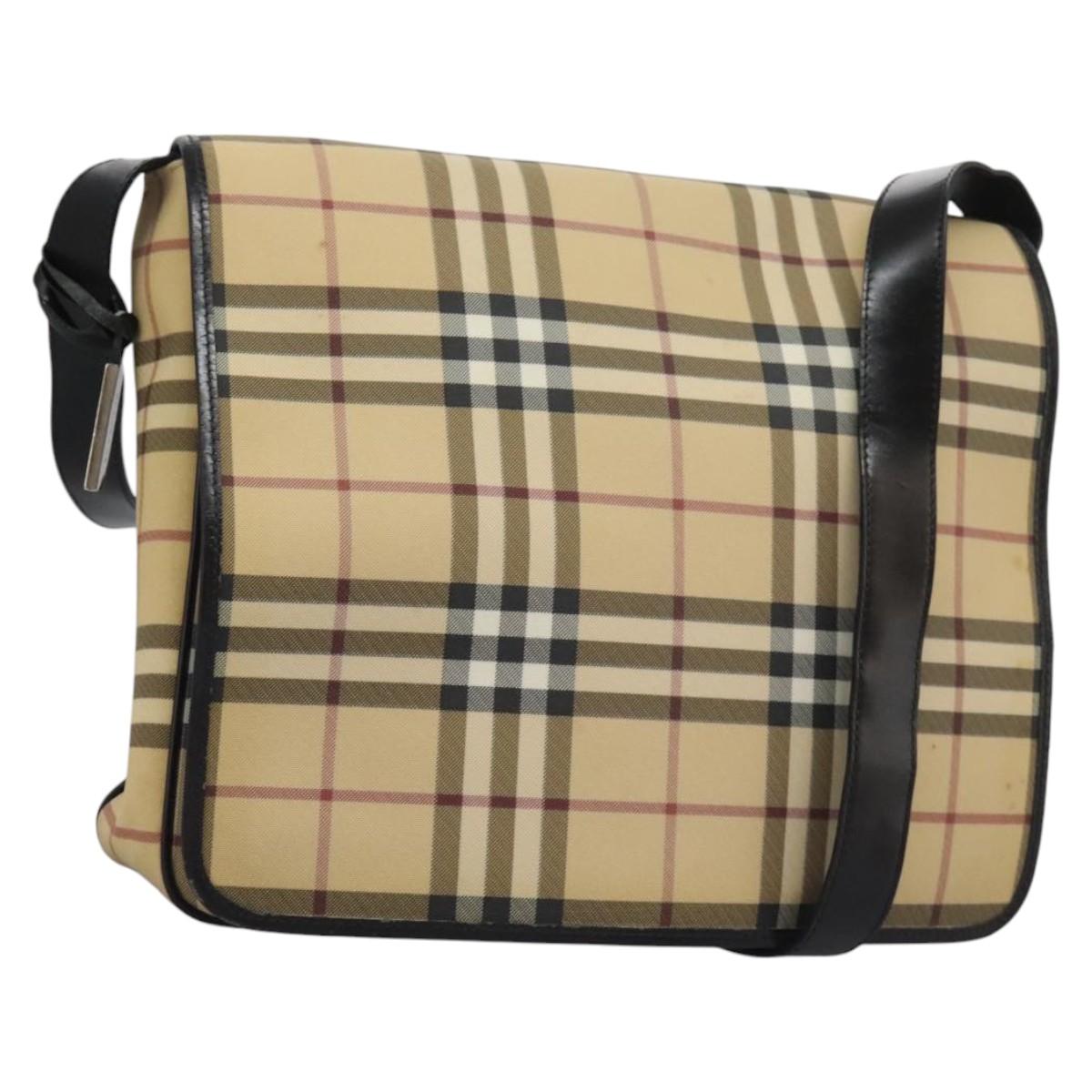 Burberry Nova Check Shoulder Bag Canvas Beige Shoulder Bag 164