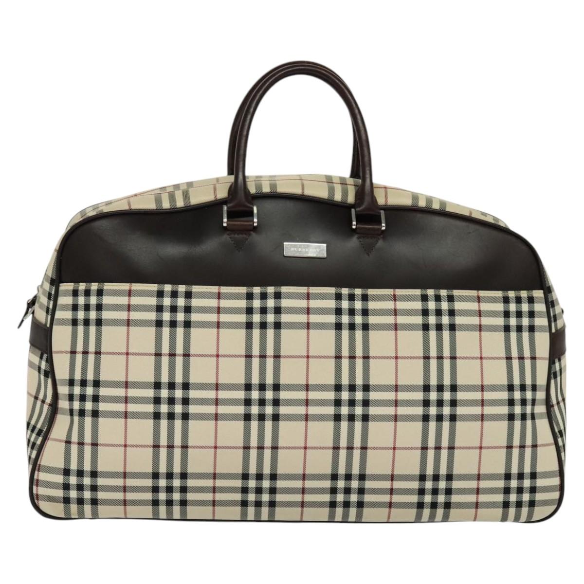 Burberry Nova Check Travel Bag Canvas Beige Travel Bag 12