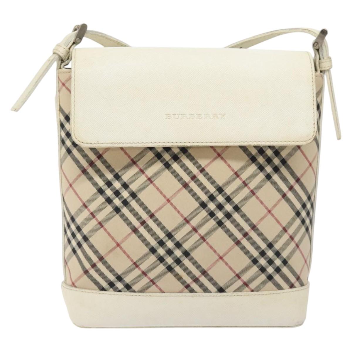Burberry Nova Check Shoulder Bag Canvas Beige Shoulder Bag 155