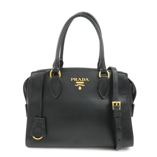 2Way Bag Hand Bag Hardware d Leather Black Gold Handbag