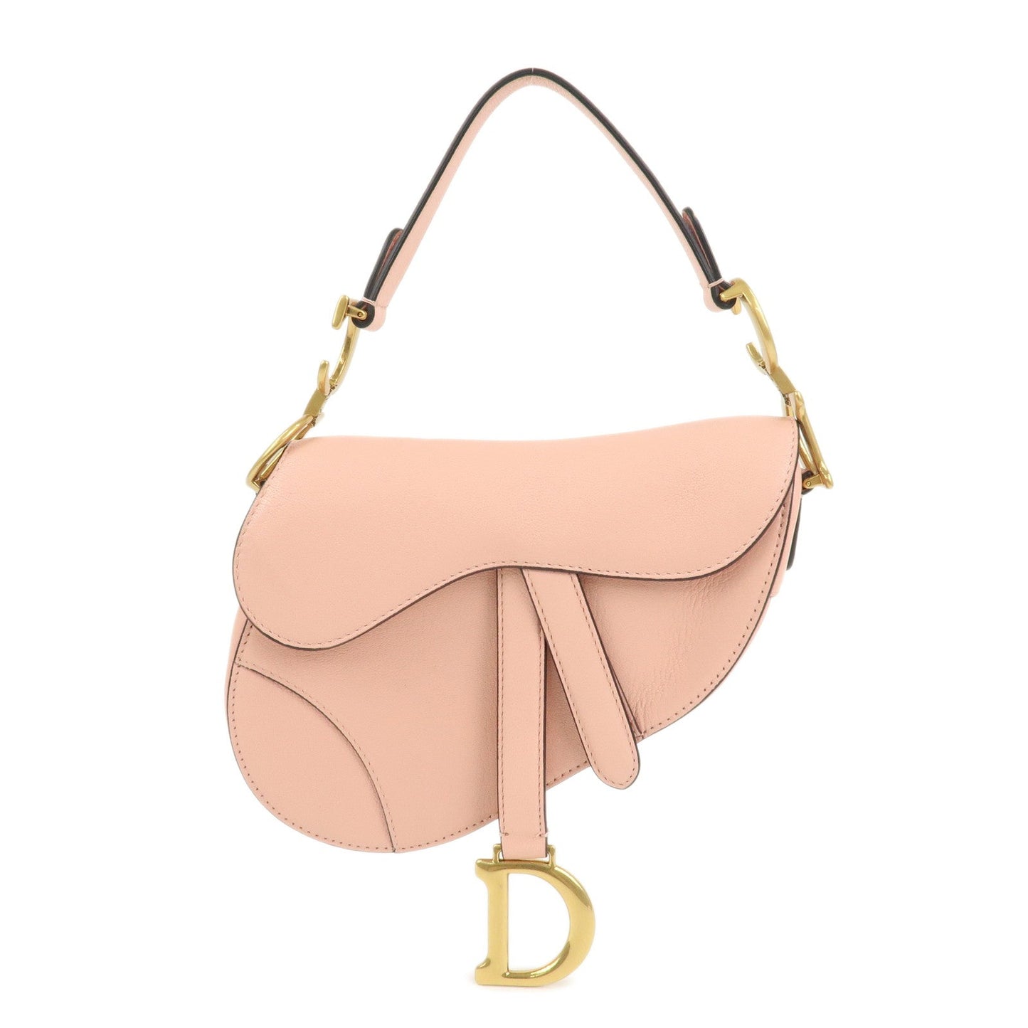 Dior Bag Christian CD Saddle Bag Hand Bag Leather Pink Mini Mini Bag