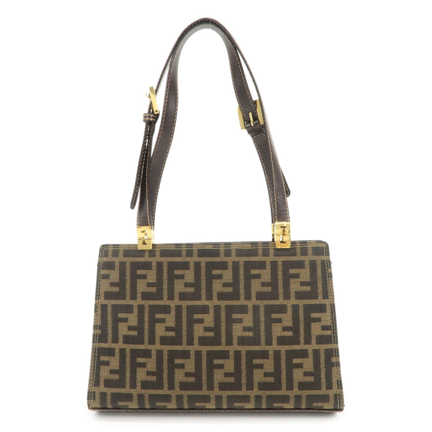 Shoulder Bag Zucca Hand Bag Leather Canvas Black