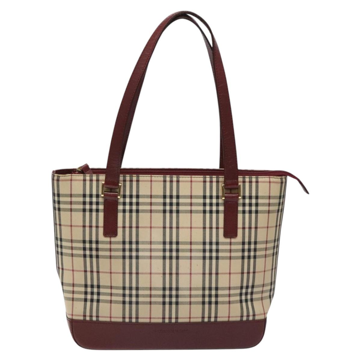 Burberry Nova Check Tote Bag Canvas Beige Tote Bag 103