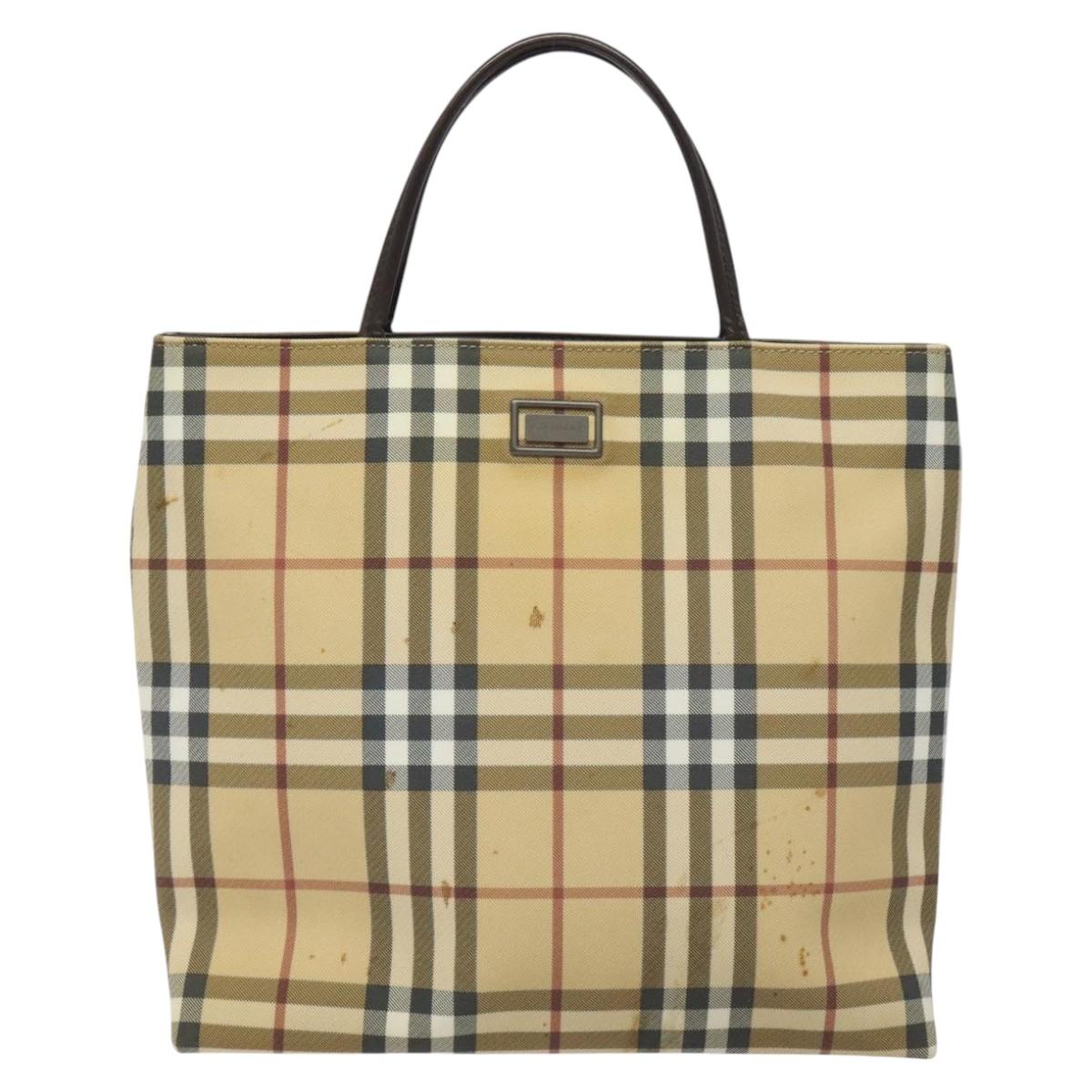 Burberry Nova Check Tote Bag Canvas Beige Tote Bag 40