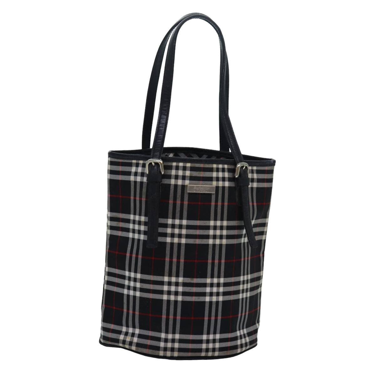 Burberry Nova Check Synthetic Tote Bag Black Tote Bag 1