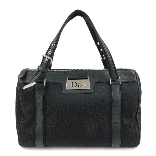 Dior Handbag Christian Street Chic Trotter Boston Bag Leather Canvas