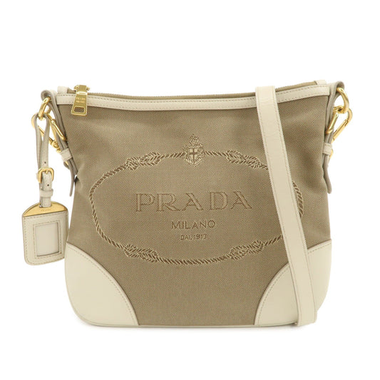 Crossbody Bag Jacquard Shoulder Bag Ivory Beige Logo