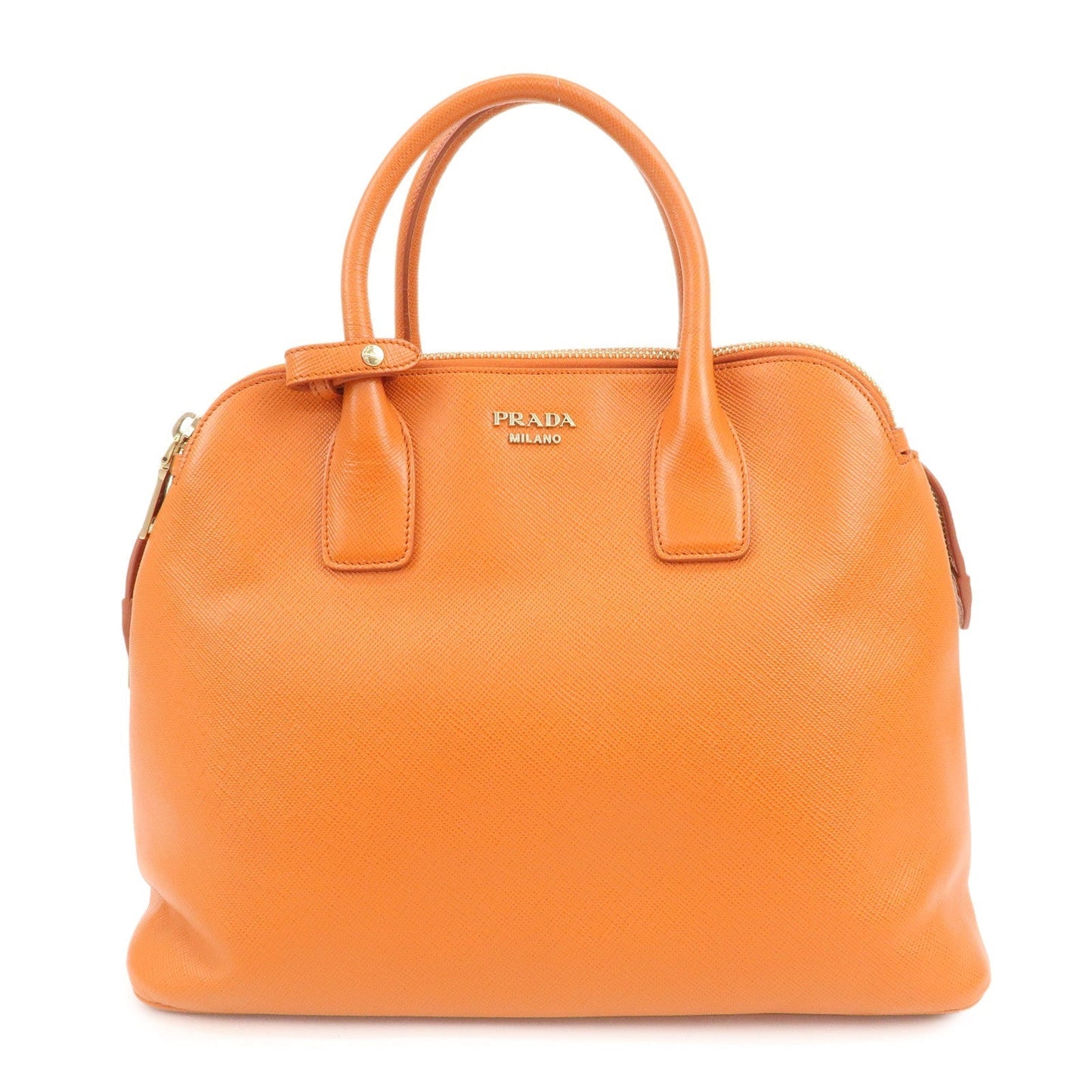 Hand Bag Leather Saffiano Orange Handbag