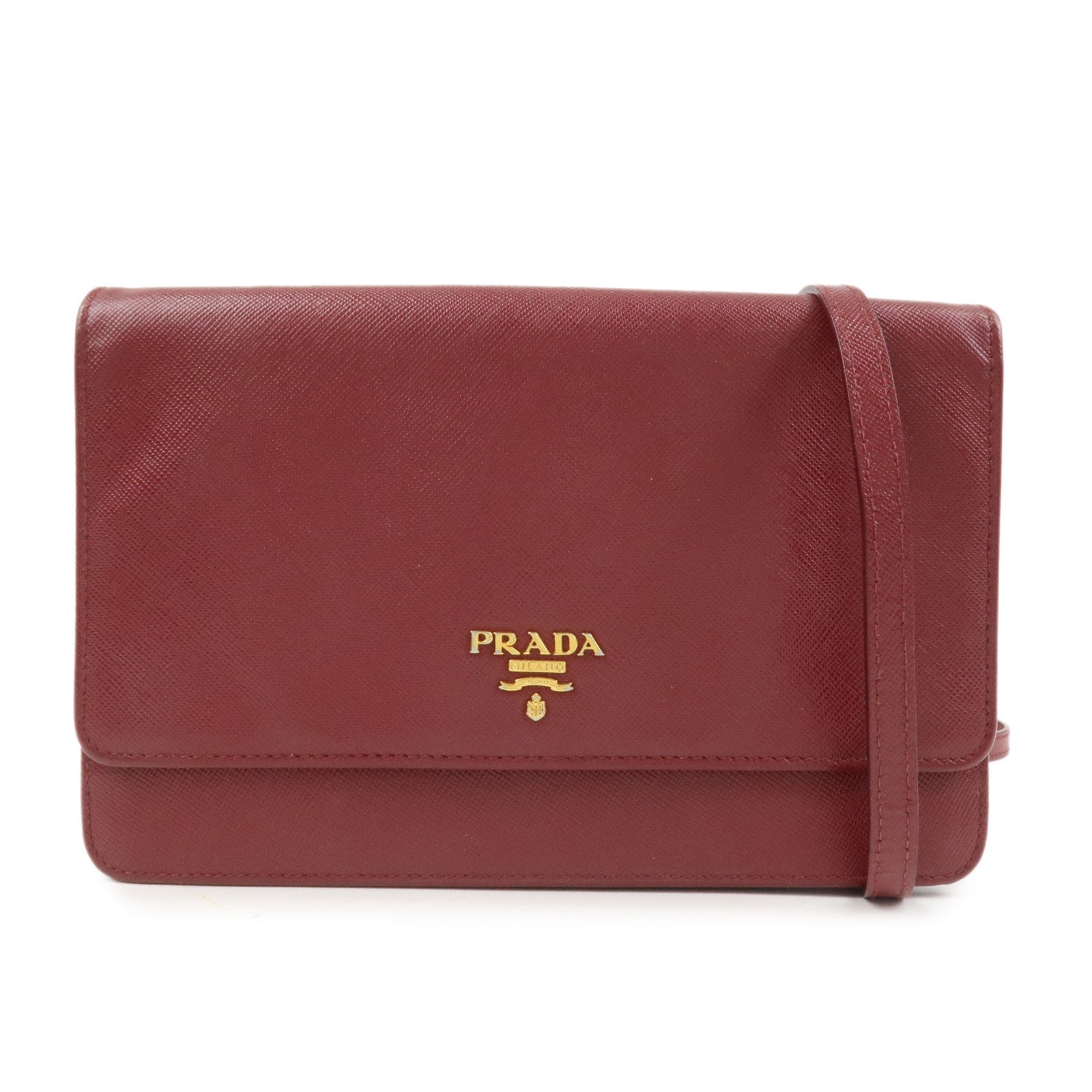 Shoulder Bag Shoulder Wallet Leather Saffiano Red