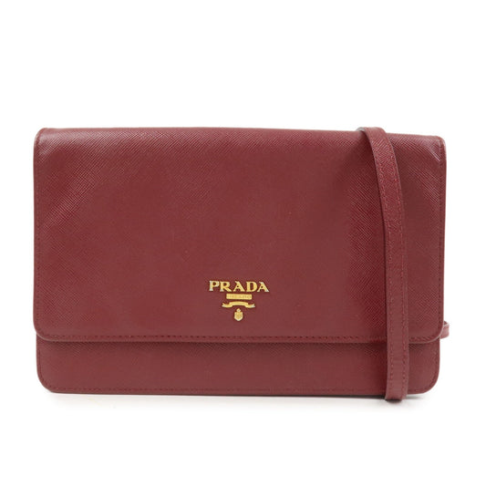 Shoulder Bag Shoulder Wallet Leather Saffiano Red