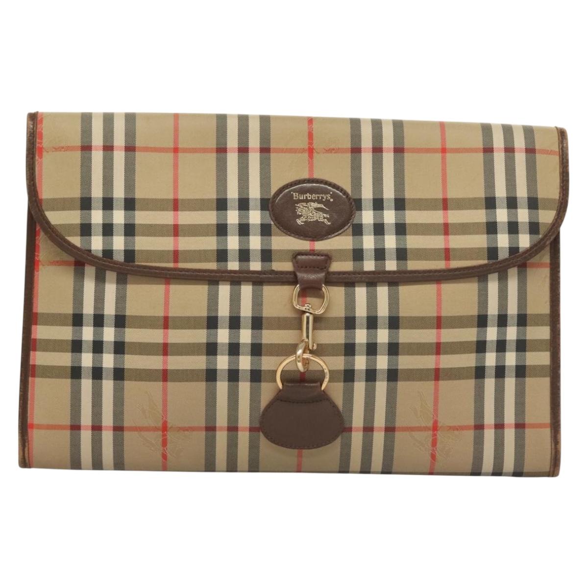 Burberry Nova Check Clutch Bag Canvas Beige Clutch Bag 14