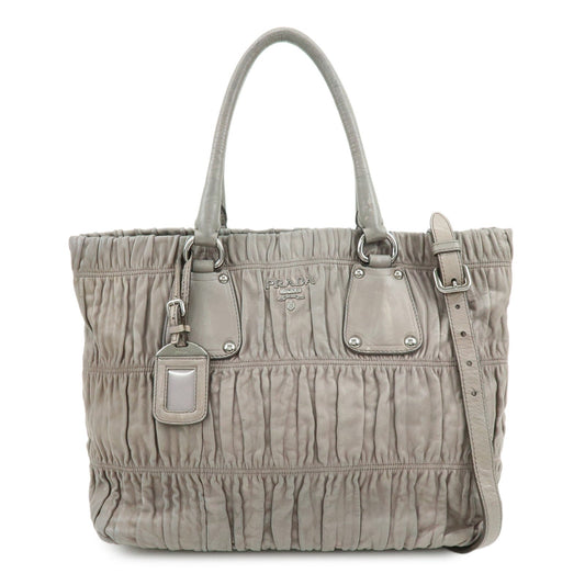 Shoulder Bag 2Way Bag Hand Bag 3 Leather Gray Logo