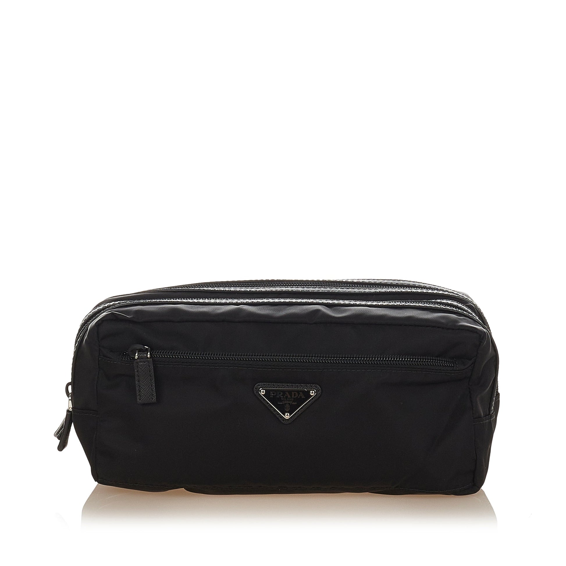 Prada Tessuto Clutch Canvas Nylon Black Clutch Bag