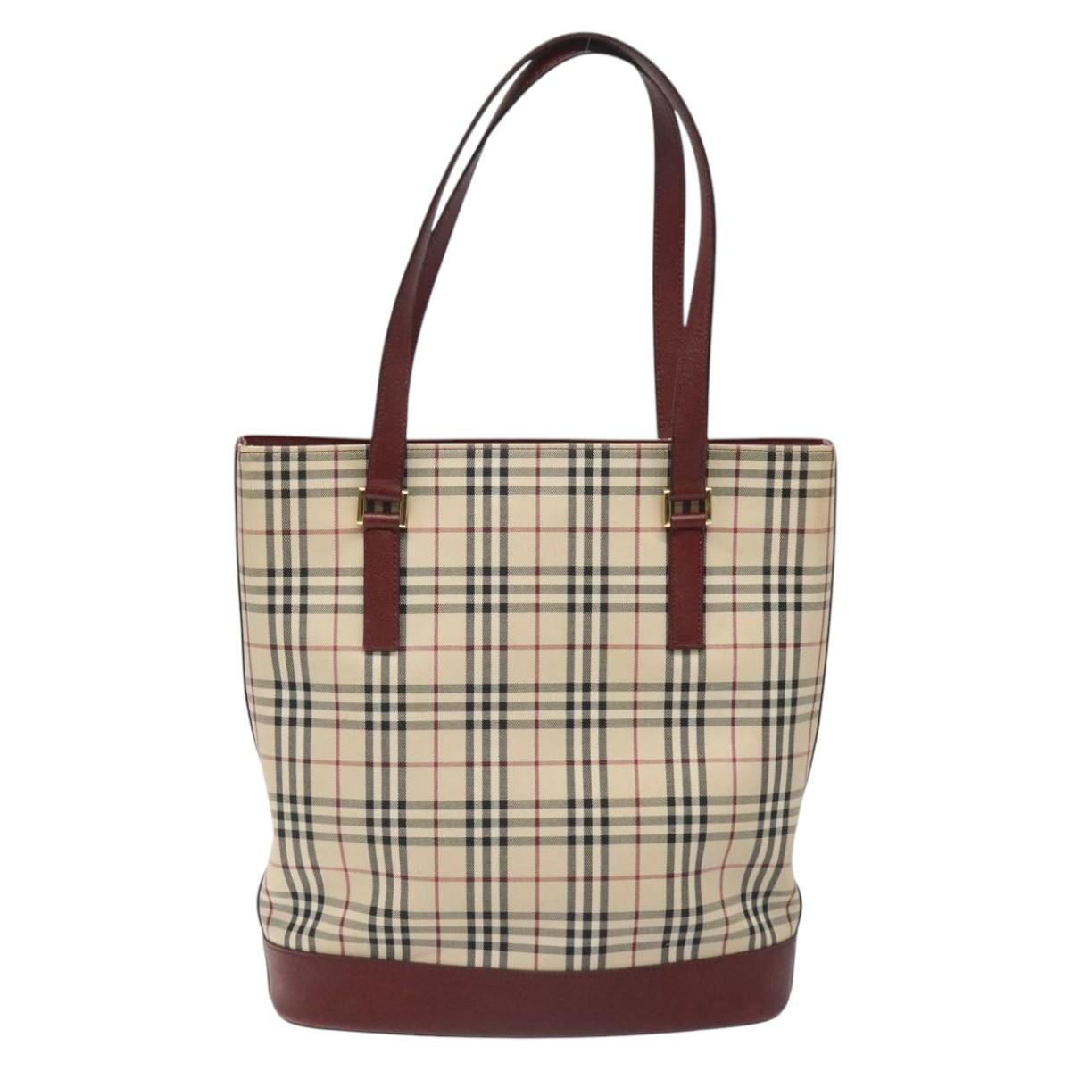 Burberry Nova Check Tote Bag Canvas Beige Tote Bag 70
